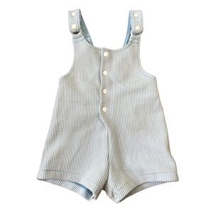Vintage Blue And White Striped Overall Onesie
